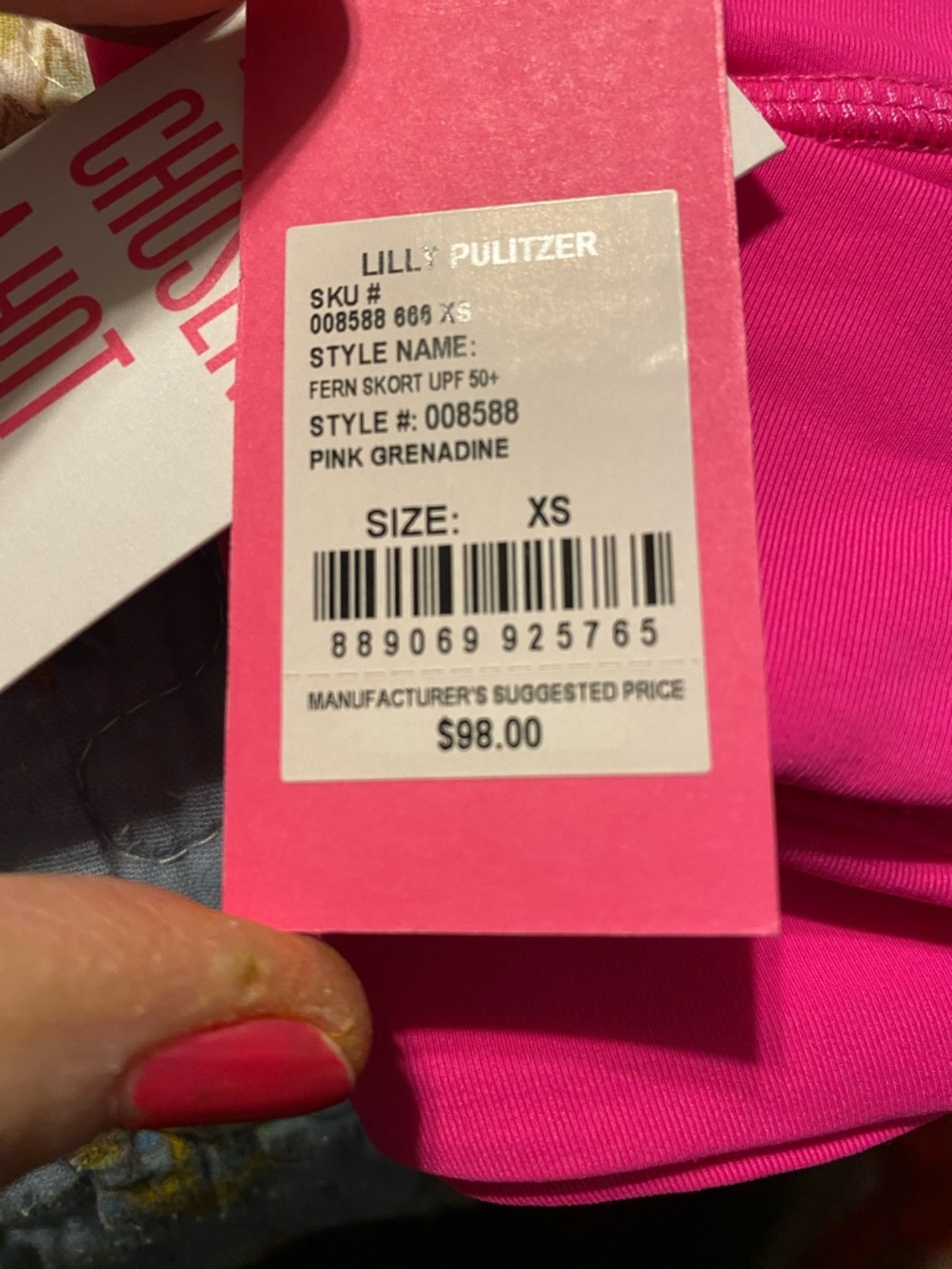 Lilly Pulitzer Neon Pink Grenadine Double Ruffle Skort, Size XS, NWT - Picture 8 of 8